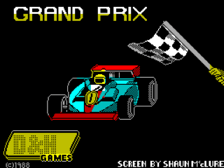 3D Grand Prix title screen for ZX Spectrum